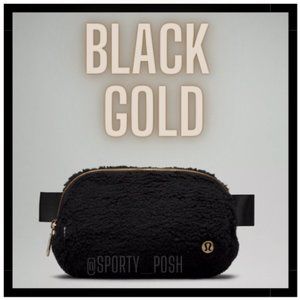 NWT 2021 Black/Gold Sherpa lululemon Fleece Everywhere Belt Bag EBB